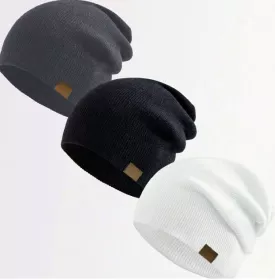  Čepice s manžetou 3kusy černá, bílá, tm. šedá
