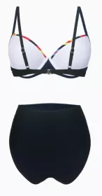 Dámské dvoudílné plavky s proužkem černé vel. S-2XL