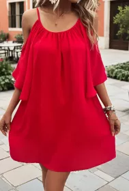 Dámské letní šaty červené XL - 4XL