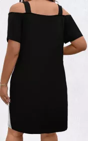 Dámské letní šaty s holým ramenem růžová XL - 5XL