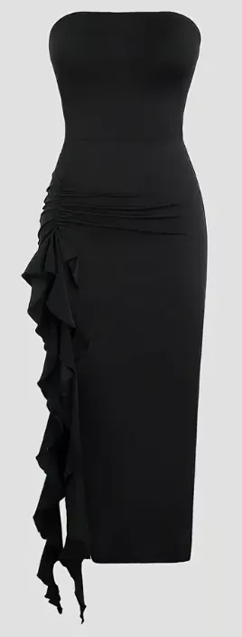Elegantní černé šaty bez ramen vel. 34-42