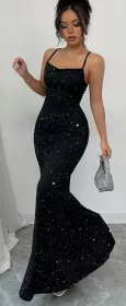 Elegantní černé šaty s flitry vel. 34-42