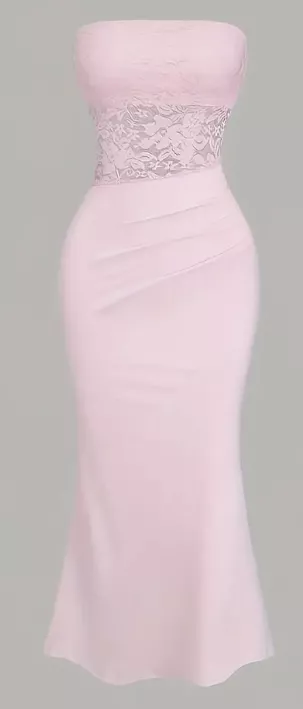 Elegantní růžové šaty s krajkou vel. 34-42