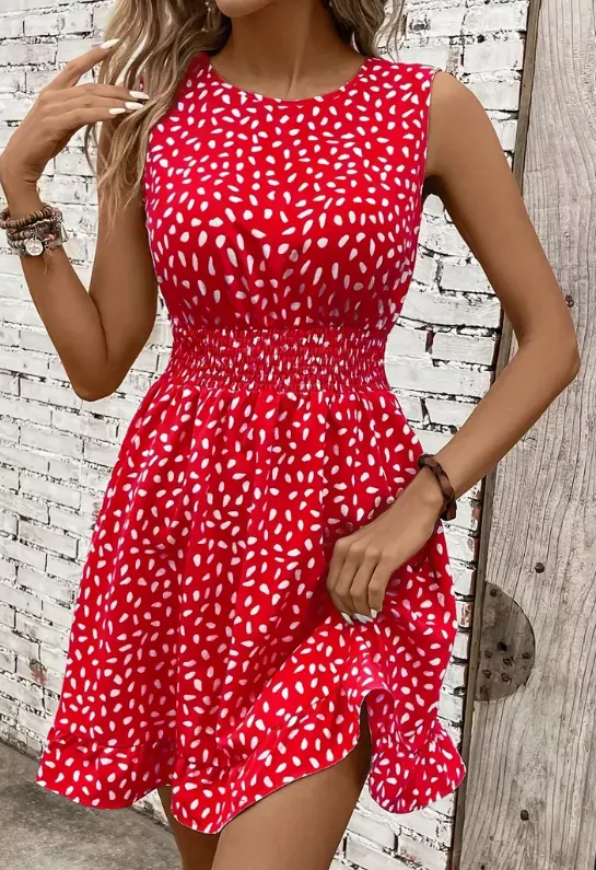 Letní šaty s motivem červené XS - 2XL